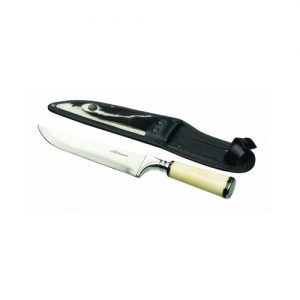 Faca Em Aço Inox 17,5cm Hickmann Cabo De Osso C/ Bainha - Zebu