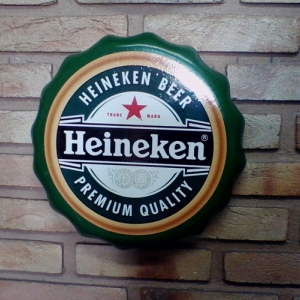 Quadro Metalico Tampinha  Heineken 