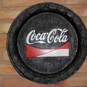 Placa decorativa redonda - Coca Cola