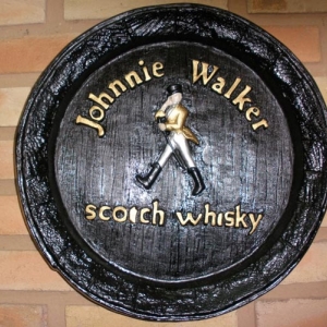 Quadro Johnnie Walker Decorativo Tampa De Barril Parede